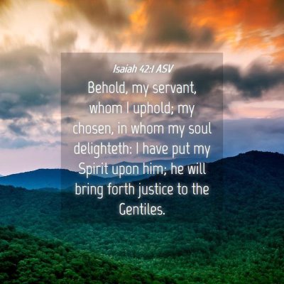 Picture 04 - Isaiah 42:1 ASV - Behold, my servant, whom I uphold; my chosen, in - Bible Verse Picture