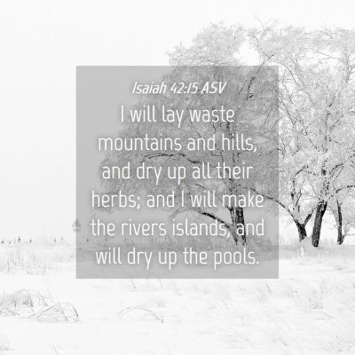 Picture 04 - Isaiah 42:15 ASV - I will lay waste mountains and hills, and dry up - Bible Verse Picture