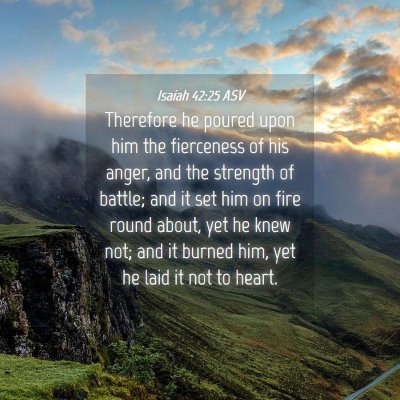 Picture 04 - Isaiah 42:25 ASV - Therefore he poured upon him the fierceness of - Bible Verse Picture