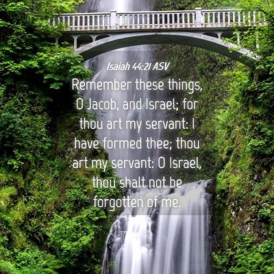 Picture 04 - Isaiah 44:21 ASV - Remember these things, O Jacob, and Israel; for - Bible Verse Picture