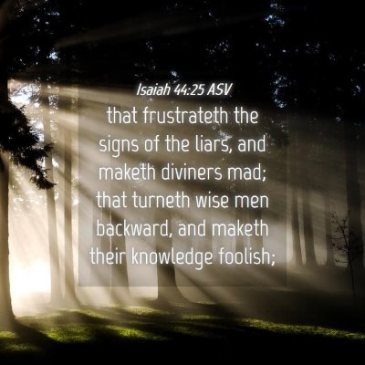 Picture 04 - Isaiah 44:25 ASV - that frustrateth the signs of the liars, and - Bible Verse Picture