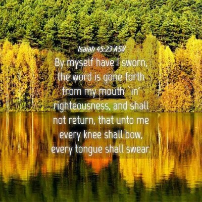 Picture 04 - Isaiah 45:23 ASV - By myself have I sworn, the word is gone forth - Bible Verse Picture