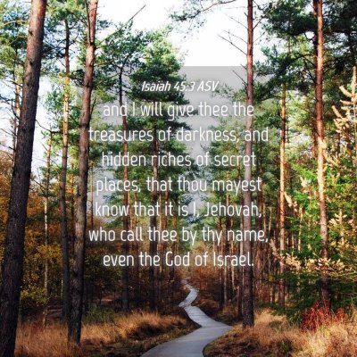 Picture 04 - Isaiah 45:3 ASV - and I will give thee the treasures of darkness, - Bible Verse Picture