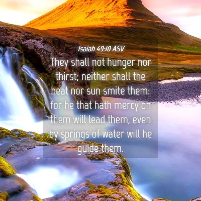 Picture 04 - Isaiah 49:10 ASV - They shall not hunger nor thirst; neither shall - Bible Verse Picture