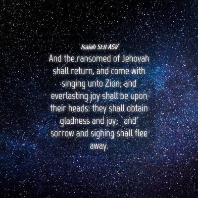 Picture 04 - Isaiah 51:11 ASV - And the ransomed of Jehovah shall return, and - Bible Verse Picture
