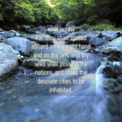 Picture 04 - Isaiah 54:3 ASV - For thou shalt spread aboard on the right hand - Bible Verse Picture