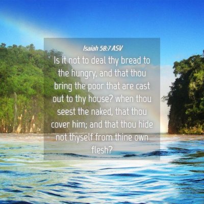 Picture 04 - Isaiah 58:7 ASV - Is it not to deal thy bread to the hungry, and - Bible Verse Picture