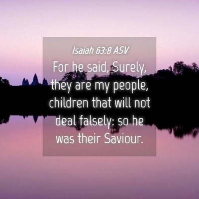 Picture 04 - Isaiah 63:8 ASV - For he said, Surely, they are my people, children - Bible Verse Picture