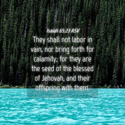 Picture 04 - Isaiah 65:23 ASV - They shall not labor in vain, nor bring forth for - Bible Verse Picture