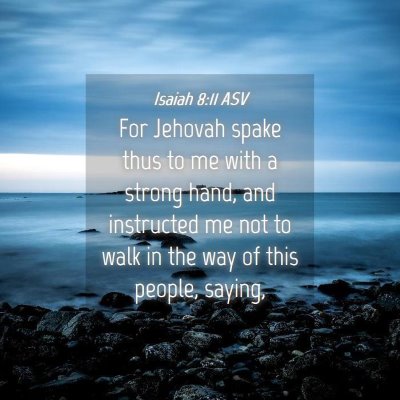 Picture 04 - Isaiah 8:11 ASV - For Jehovah spake thus to me with a strong hand, - Bible Verse Picture