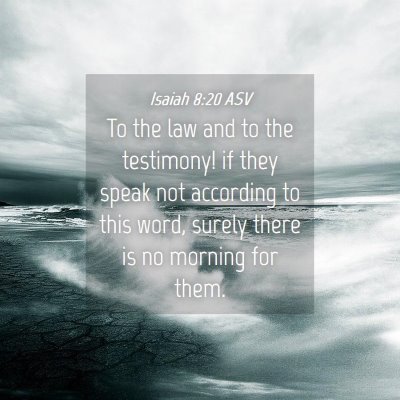 Picture 04 - Isaiah 8:20 ASV - To the law and to the testimony! if they speak - Bible Verse Picture