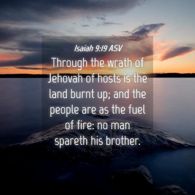 Picture 04 - Isaiah 9:19 ASV - Through the wrath of Jehovah of hosts is the land - Bible Verse Picture