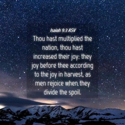 Picture 04 - Isaiah 9:3 ASV - Thou hast multiplied the nation, thou hast - Bible Verse Picture