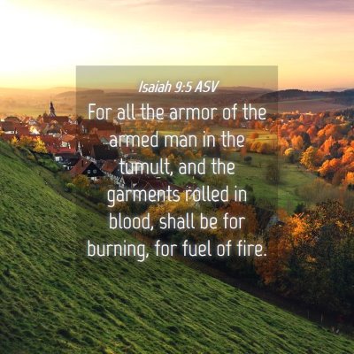 Picture 04 - Isaiah 9:5 ASV - For all the armor of the armed man in the tumult, - Bible Verse Picture