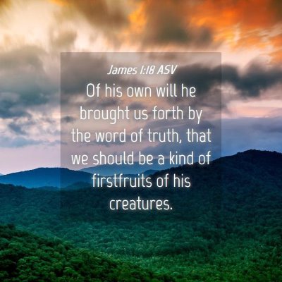 Picture 04 - James 1:18 ASV - Of his own will he brought us forth by the word - Bible Verse Picture