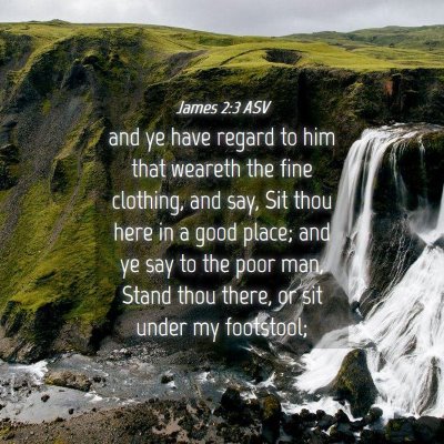 Picture 04 - James 2:3 ASV - and ye have regard to him that weareth the fine - Bible Verse Picture