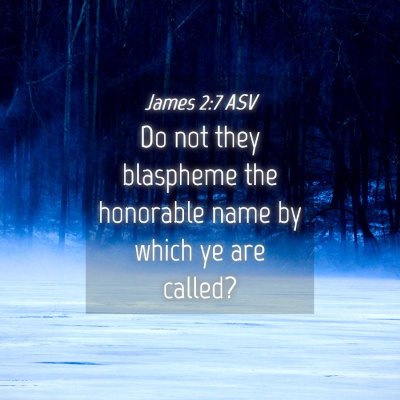 Picture 04 - James 2:7 ASV - Do not they blaspheme the honorable name by which - Bible Verse Picture