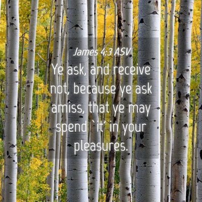 Picture 04 - James 4:3 ASV - Ye ask, and receive not, because ye ask amiss, - Bible Verse Picture