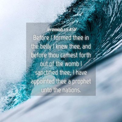 Picture 04 - Jeremiah 1:5 ASV - Before I formed thee in the belly I knew thee, - Bible Verse Picture