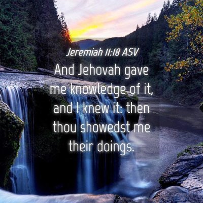 Picture 04 - Jeremiah 11:18 ASV - And Jehovah gave me knowledge of it, and I knew - Bible Verse Picture