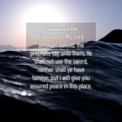 Picture 04 - Jeremiah 14:13 ASV - Then said I, Ah, Lord Jehovah! behold, the - Bible Verse Picture