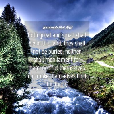 Picture 04 - Jeremiah 16:6 ASV - Both great and small shall die in this land; they - Bible Verse Picture
