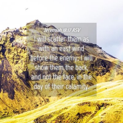 Picture 04 - Jeremiah 18:17 ASV - I will scatter them as with an east wind before - Bible Verse Picture