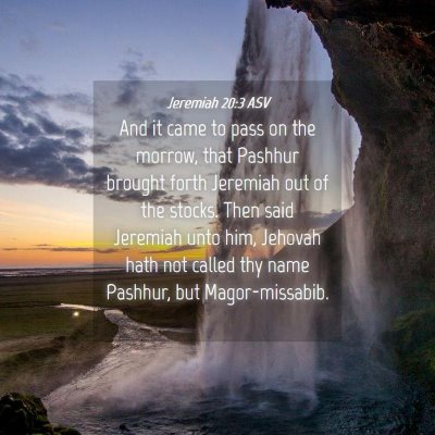 Picture 04 - Jeremiah 20:3 ASV - And it came to pass on the morrow, that Pashhur - Bible Verse Picture