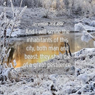 Picture 04 - Jeremiah 21:6 ASV - And I will smite the inhabitants of this city, - Bible Verse Picture