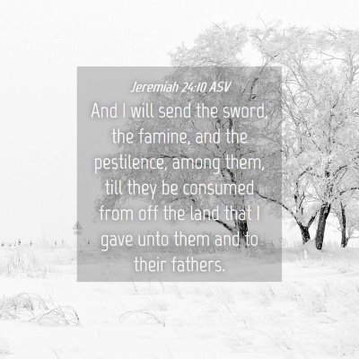 Picture 04 - Jeremiah 24:10 ASV - And I will send the sword, the famine, and the - Bible Verse Picture