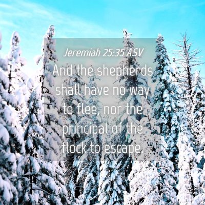 Picture 04 - Jeremiah 25:35 ASV - And the shepherds shall have no way to flee, nor - Bible Verse Picture