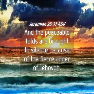 Picture 04 - Jeremiah 25:37 ASV - And the peaceable folds are brought to silence - Bible Verse Picture