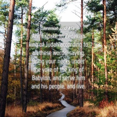 Picture 04 - Jeremiah 27:12 ASV - And I spake to Zedekiah king of Judah according - Bible Verse Picture