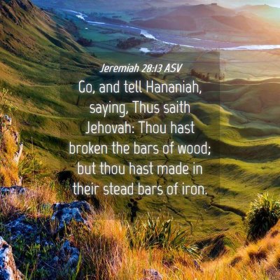 Picture 04 - Jeremiah 28:13 ASV - Go, and tell Hananiah, saying, Thus saith - Bible Verse Picture