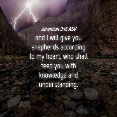 Picture 04 - Jeremiah 3:15 ASV - and I will give you shepherds according to my - Bible Verse Picture