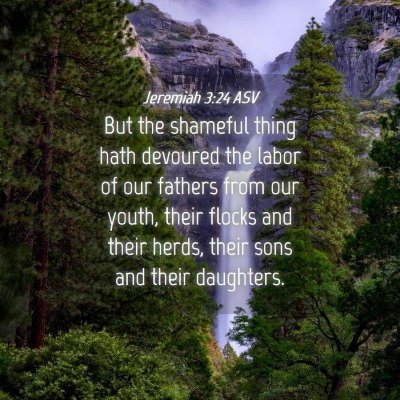 Picture 04 - Jeremiah 3:24 ASV - But the shameful thing hath devoured the labor of - Bible Verse Picture