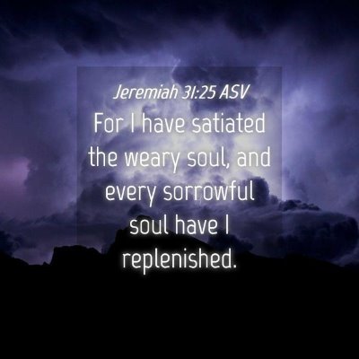 Picture 04 - Jeremiah 31:25 ASV - For I have satiated the weary soul, and every - Bible Verse Picture