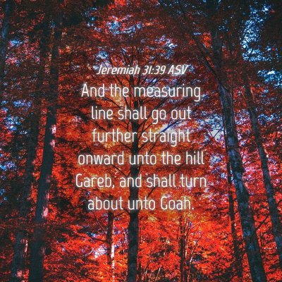 Picture 04 - Jeremiah 31:39 ASV - And the measuring line shall go out further - Bible Verse Picture