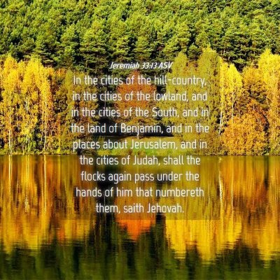 Picture 04 - Jeremiah 33:13 ASV - In the cities of the hill-country, in the cities - Bible Verse Picture
