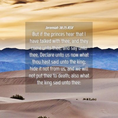 Picture 04 - Jeremiah 38:25 ASV - But if the princes hear that I have talked with - Bible Verse Picture