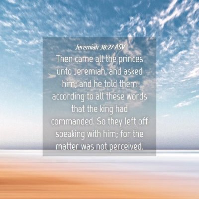 Picture 04 - Jeremiah 38:27 ASV - Then came all the princes unto Jeremiah, and - Bible Verse Picture