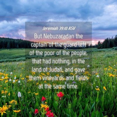 Picture 04 - Jeremiah 39:10 ASV - But Nebuzaradan the captain of the guard left of - Bible Verse Picture