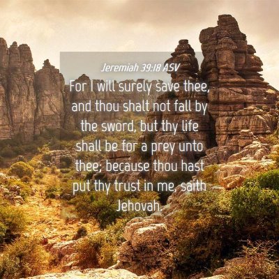 Picture 04 - Jeremiah 39:18 ASV - For I will surely save thee, and thou shalt not - Bible Verse Picture