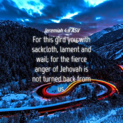 Picture 04 - Jeremiah 4:8 ASV - For this gird you with sackcloth, lament and - Bible Verse Picture