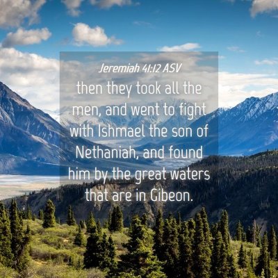 Picture 04 - Jeremiah 41:12 ASV - then they took all the men, and went to fight - Bible Verse Picture