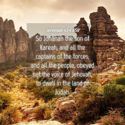 Picture 04 - Jeremiah 43:4 ASV - So Johanan the son of Kareah, and all the - Bible Verse Picture