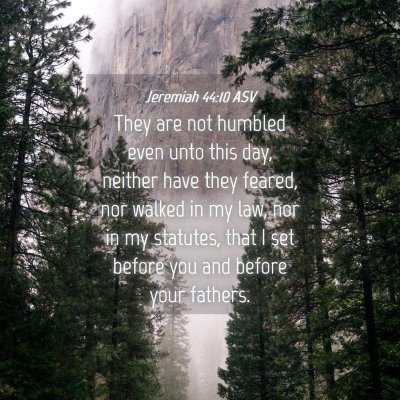Picture 04 - Jeremiah 44:10 ASV - They are not humbled even unto this day, neither - Bible Verse Picture