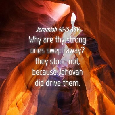 Picture 04 - Jeremiah 46:15 ASV - Why are thy strong ones swept away? they stood - Bible Verse Picture