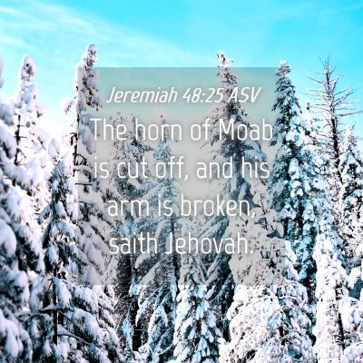 Picture 04 - Jeremiah 48:25 ASV - The horn of Moab is cut off, and his arm is - Bible Verse Picture