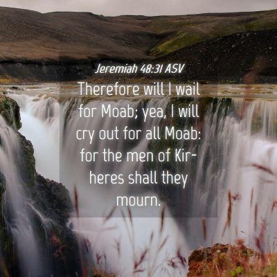 Picture 04 - Jeremiah 48:31 ASV - Therefore will I wail for Moab; yea, I will cry - Bible Verse Picture